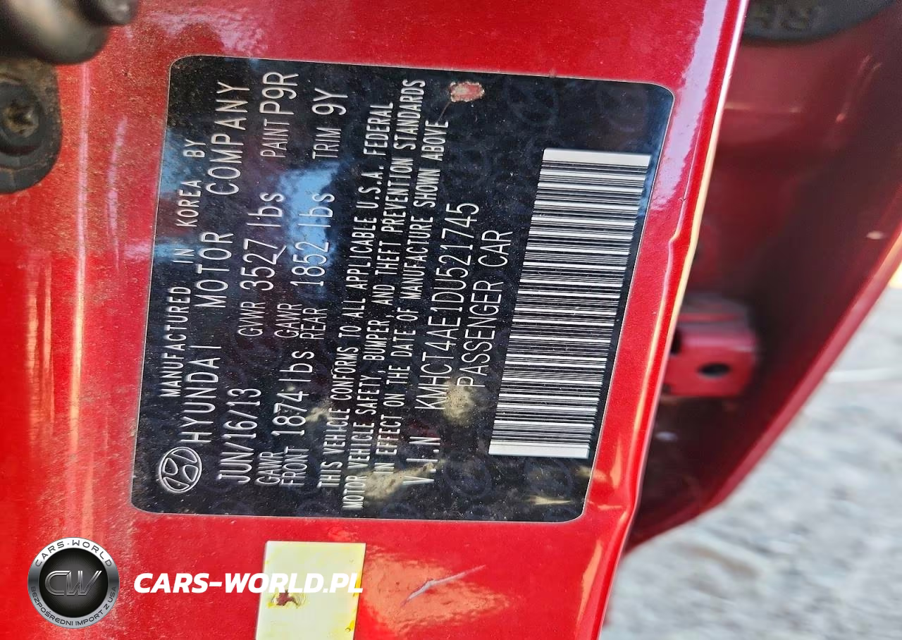 2013 Hyundai Accent Gls VIN:KMHCT4AE1DU521745 - 12