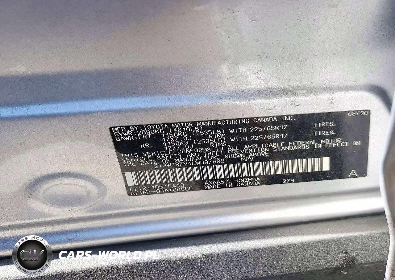 2020 Toyota Rav4 Xle VIN:2T3W1RFV4LW097699 - 12