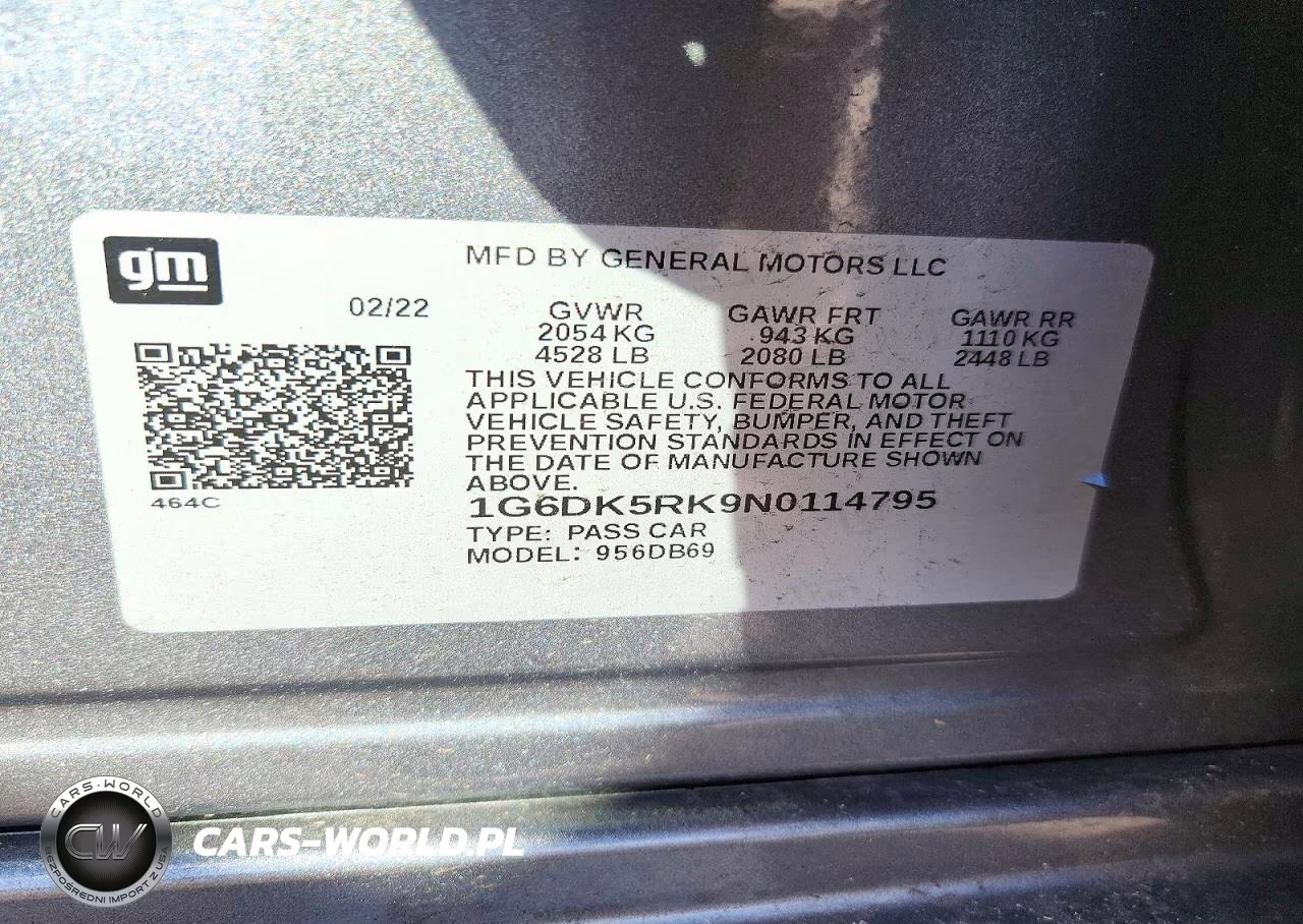 2022 Cadillac Ct4 Luxury VIN:1G6DK5RK9N0114795 - 12