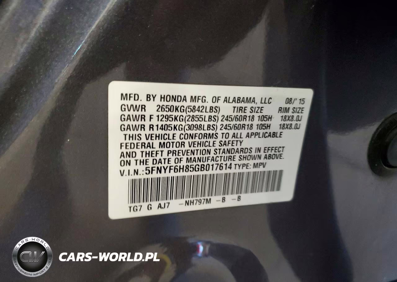 2016 Honda Pilot Exl VIN:5FNYF6H85GB017614 - 13