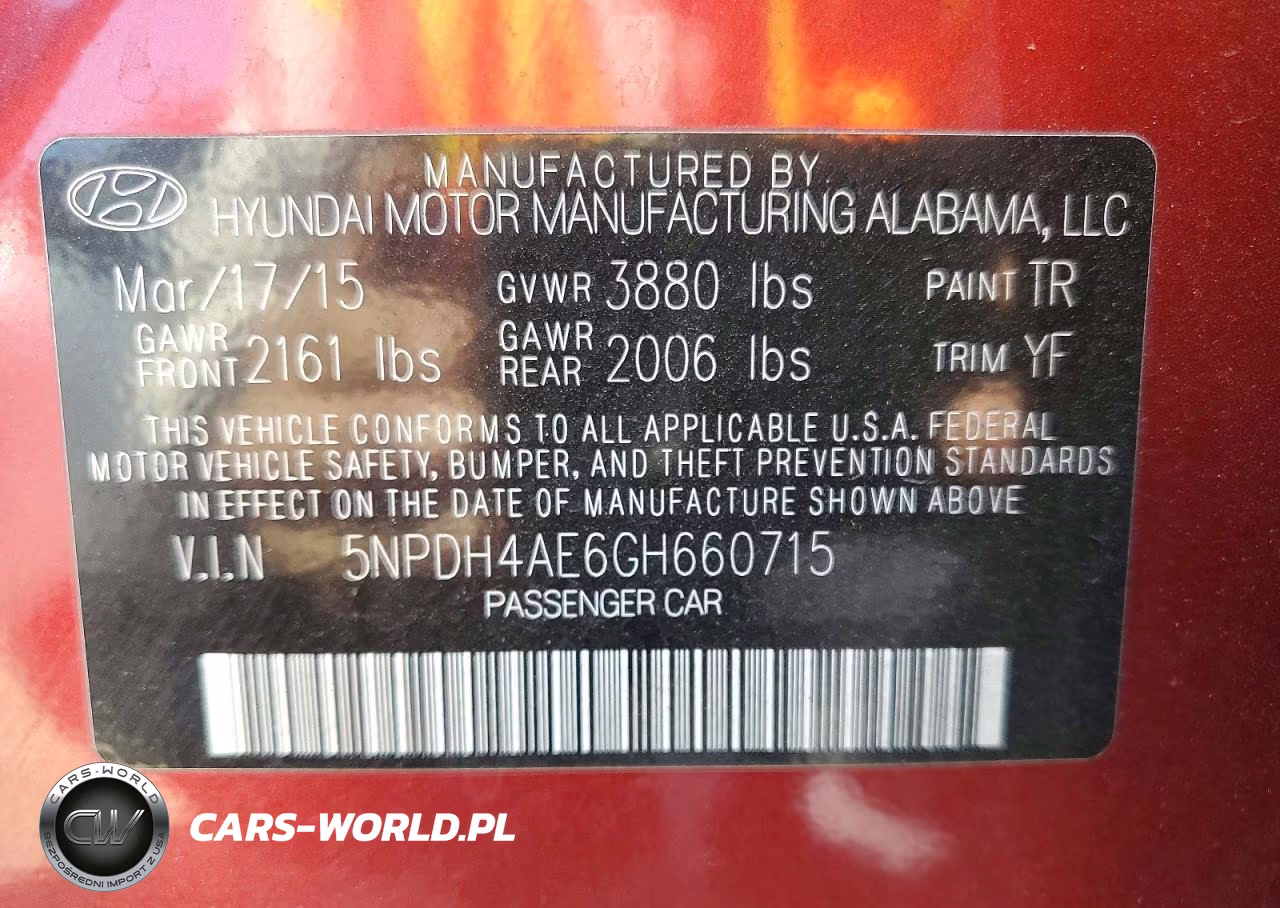 2016 Hyundai Elantra Se VIN:5NPDH4AE6GH660715 - 12