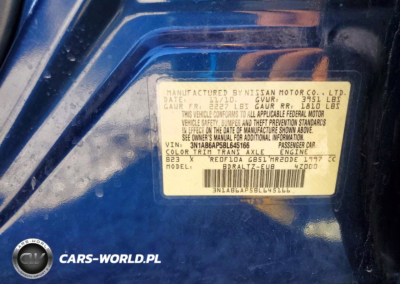 2011 Nissan Sentra 2.0 VIN:3N1AB6AP5BL645166 - 12