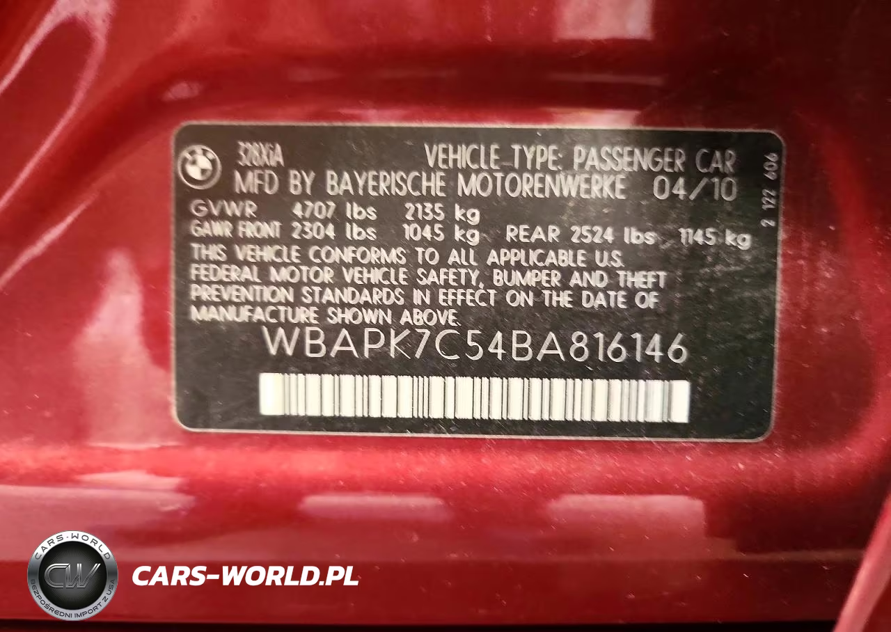 2011 BMW 328 Xi VIN:WBAPK7C54BA816146 - 12