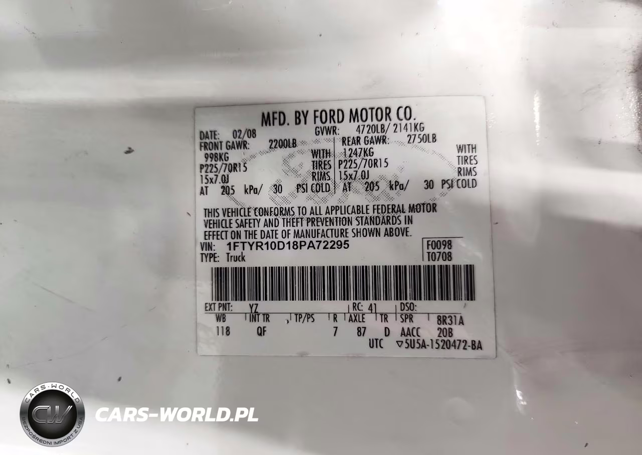2008 Ford Ranger VIN:1FTYR10D18PA72295 - 12