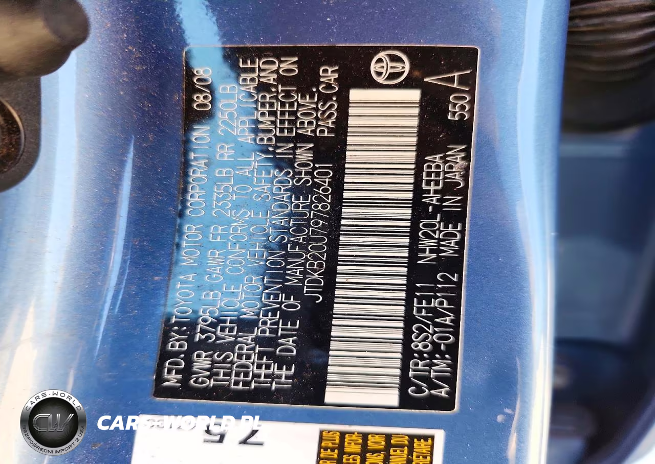 2009 Toyota Prius Base VIN:JTDKB20U797826401 - 13