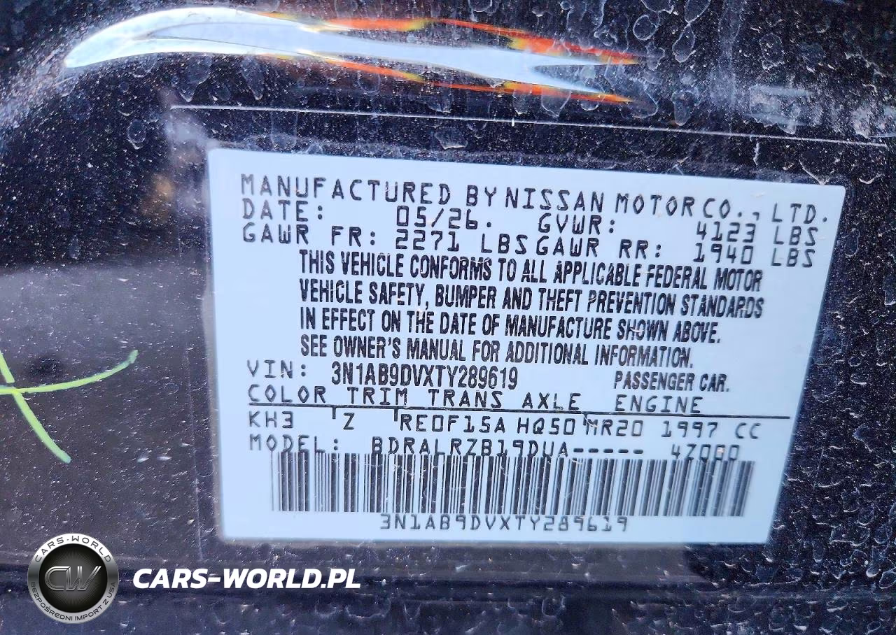 2026 Nissan Sentra Sr VIN:3N1AB9DVXTY289619 - 13