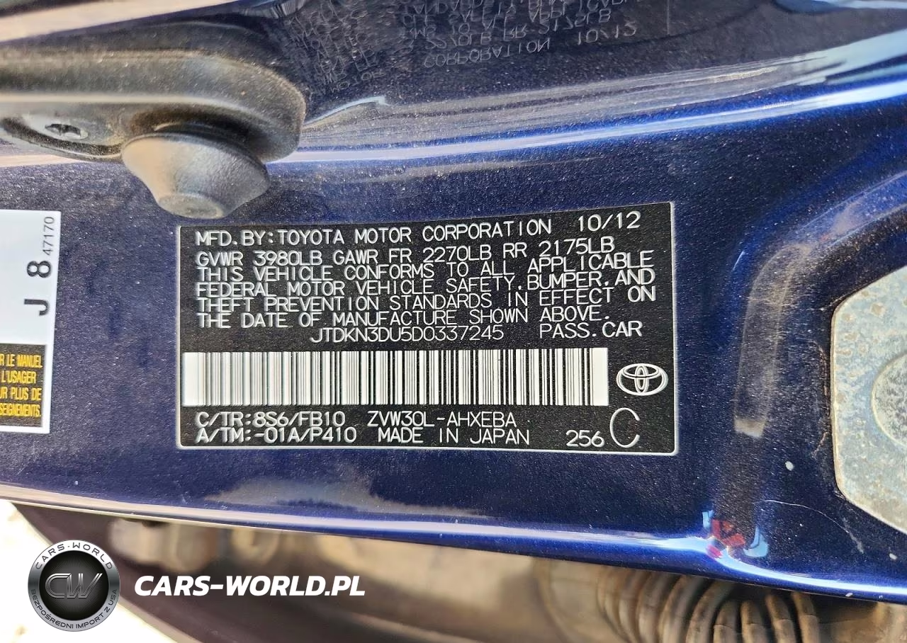 2013 Toyota Prius Two VIN:JTDKN3DU5D0337245 - 13