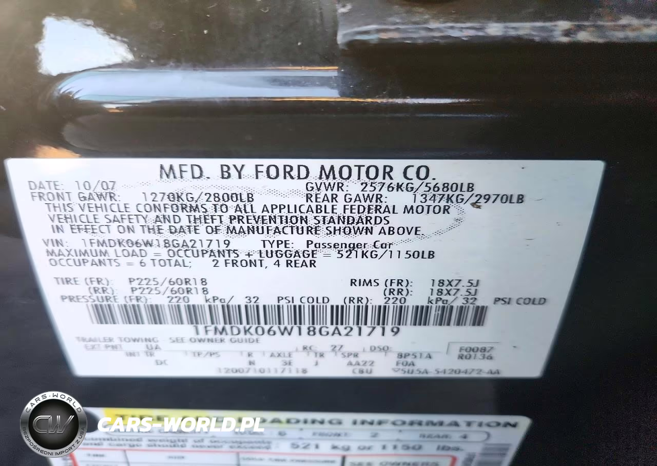 2008 Ford Taurus X Limited VIN:1FMDK06W18GA21719 - 14