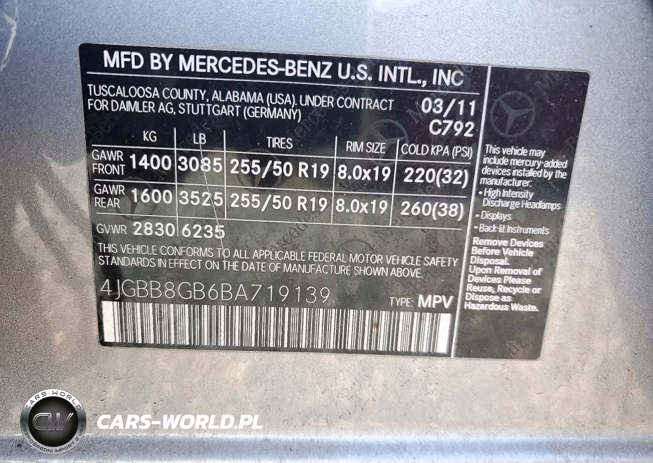 2011 Mercedes-Benz Ml 350 4Matic VIN:4JGBB8GB6BA719139 - 13