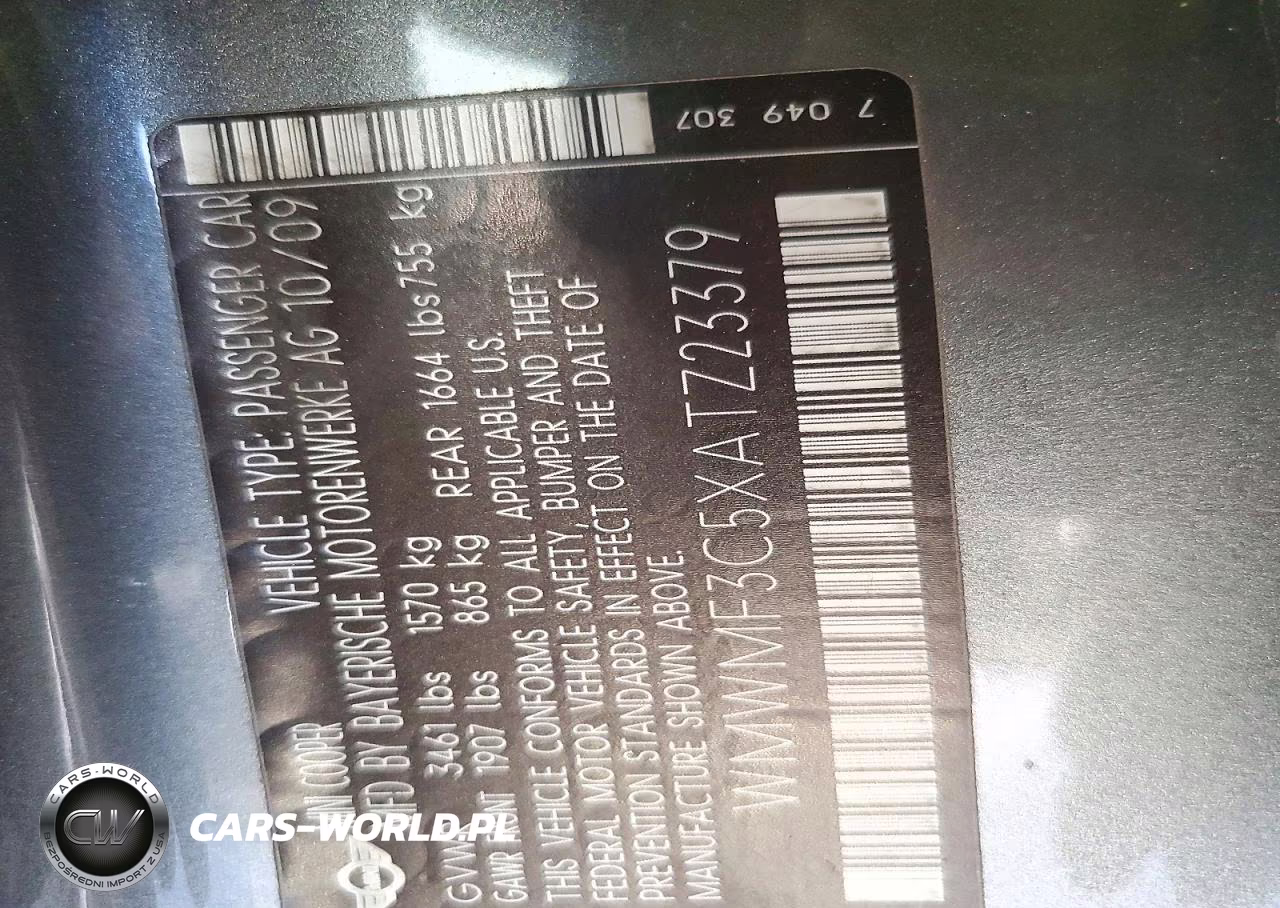 2010 Mini Cooper VIN:WMWMF3C5XATZ23379 - 12