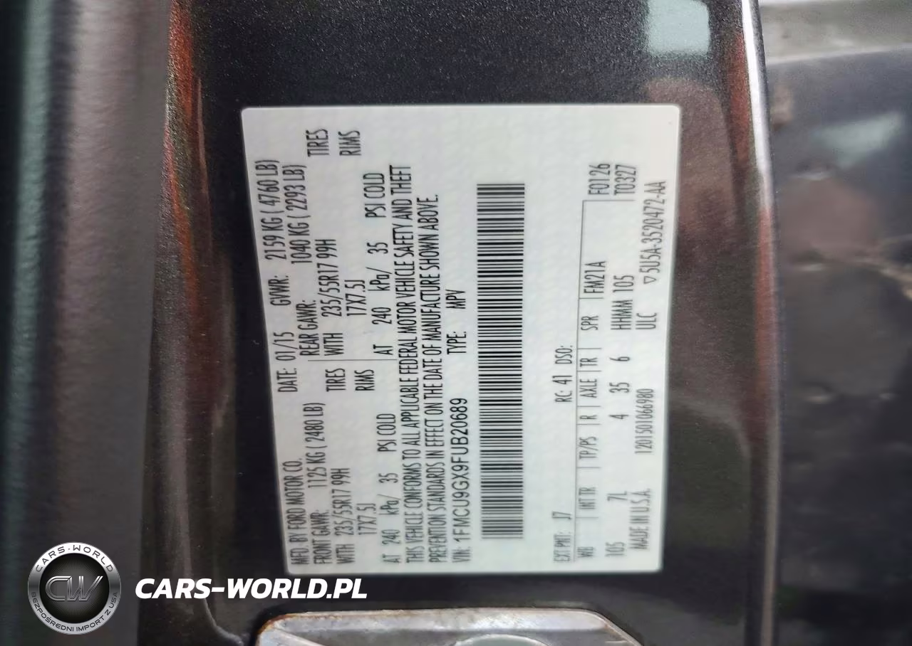 2015 Ford Escape Se VIN:1FMCU9GX9FUB20689 - 12