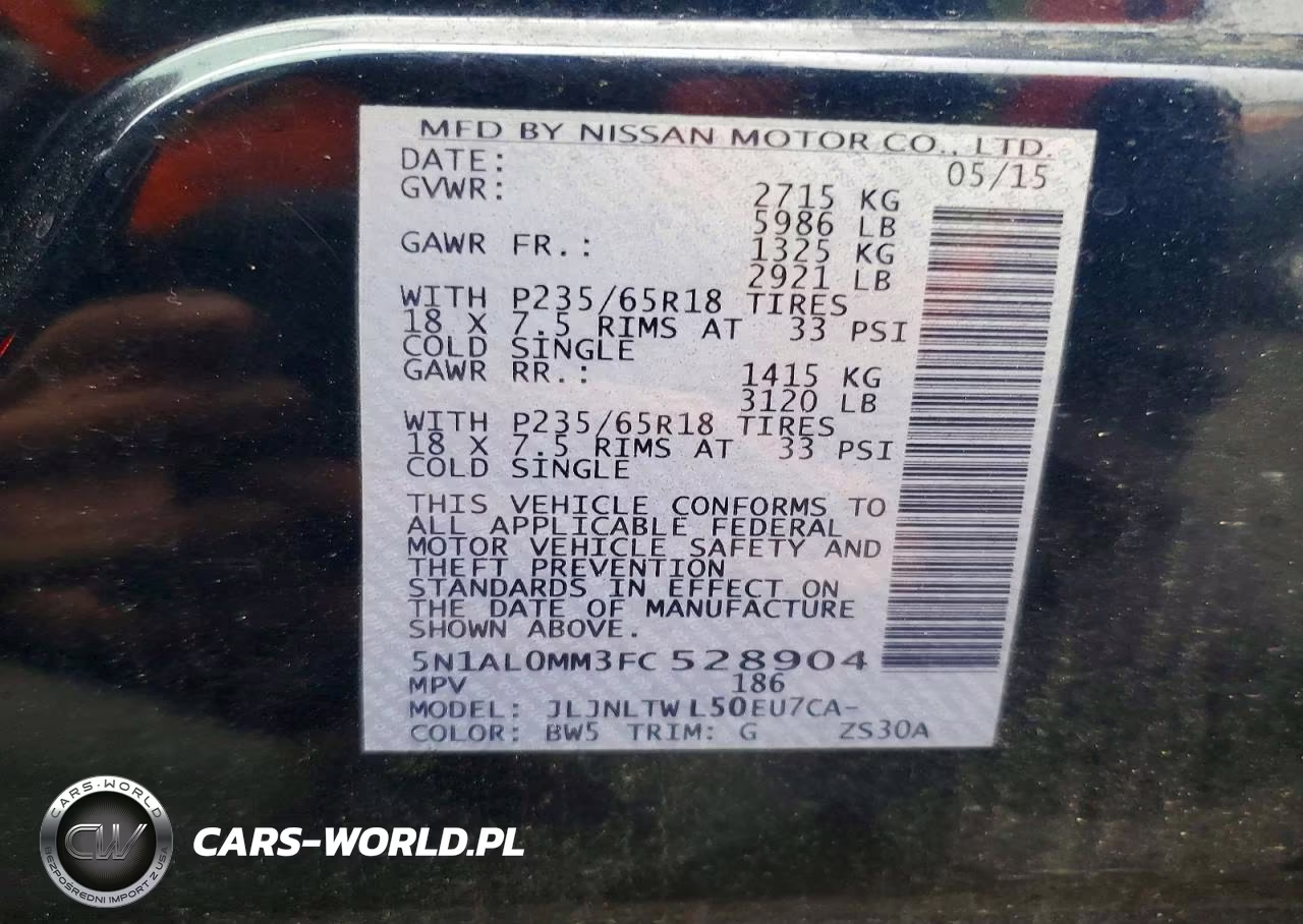 2015 Infiniti Qx60 Base VIN:5N1AL0MM3FC528904 - 12