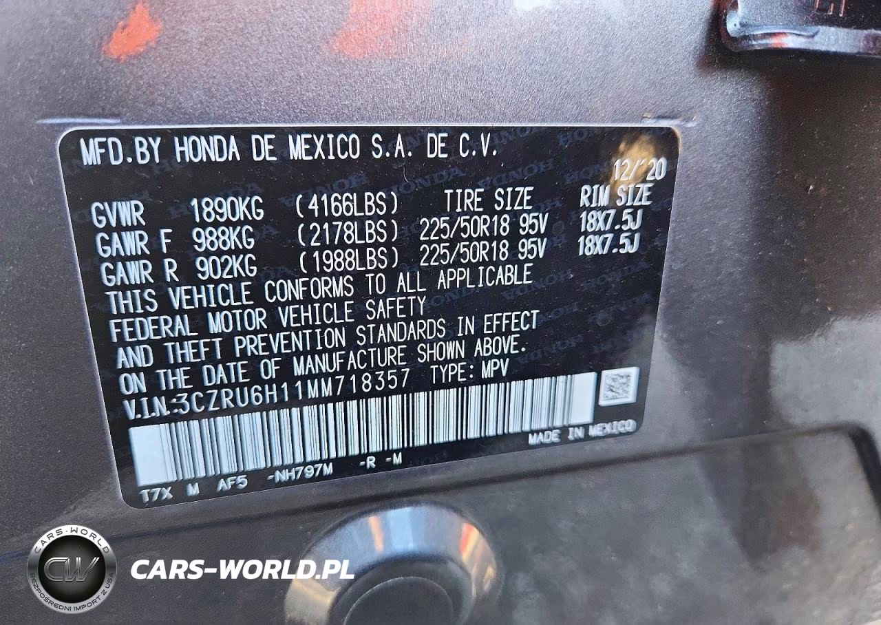 2021 Honda Hr-V Sport VIN:3CZRU6H11MM718357 - 13