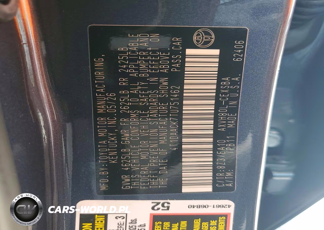 2026 Toyota Camry Se VIN:4T1DAACK7TU751462 - 12