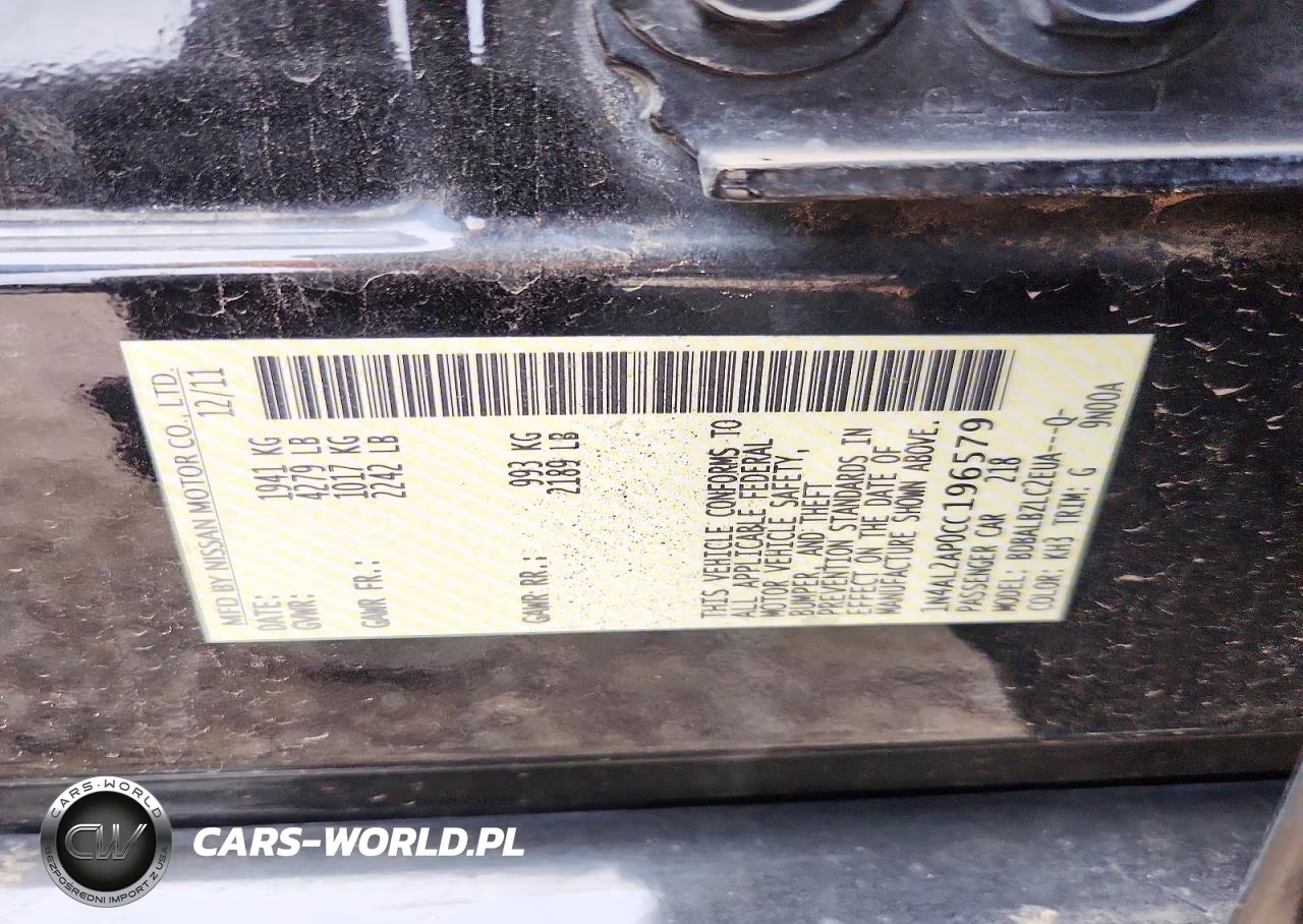 2012 Nissan Altima 2.5 S VIN:1N4AL2AP0CC196579 - 12