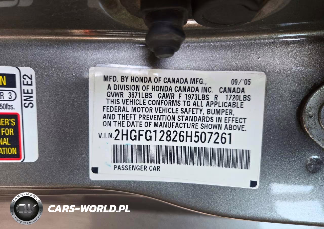 2006 Honda Civic Ex VIN:2HGFG12826H507261 - 12