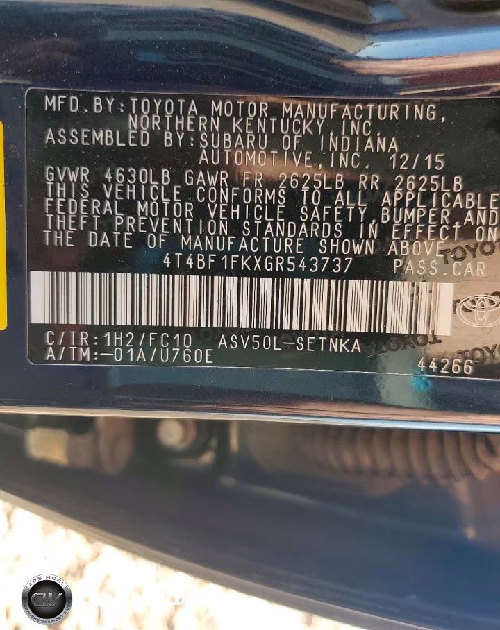 2016 Toyota Camry Le VIN:4T4BF1FKXGR543737 - 13