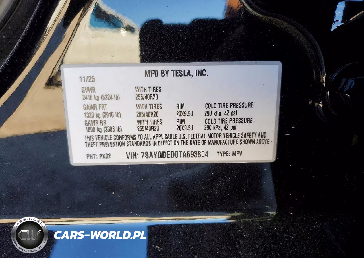 2026 Tesla Model Y VIN:7SAYGDED0TA593804 - 12