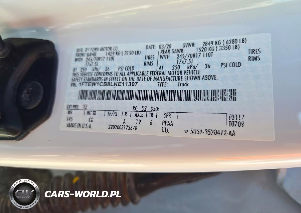 2020 Ford F150 Supercrew VIN:1FTEW1CB8LKE11307 - 12