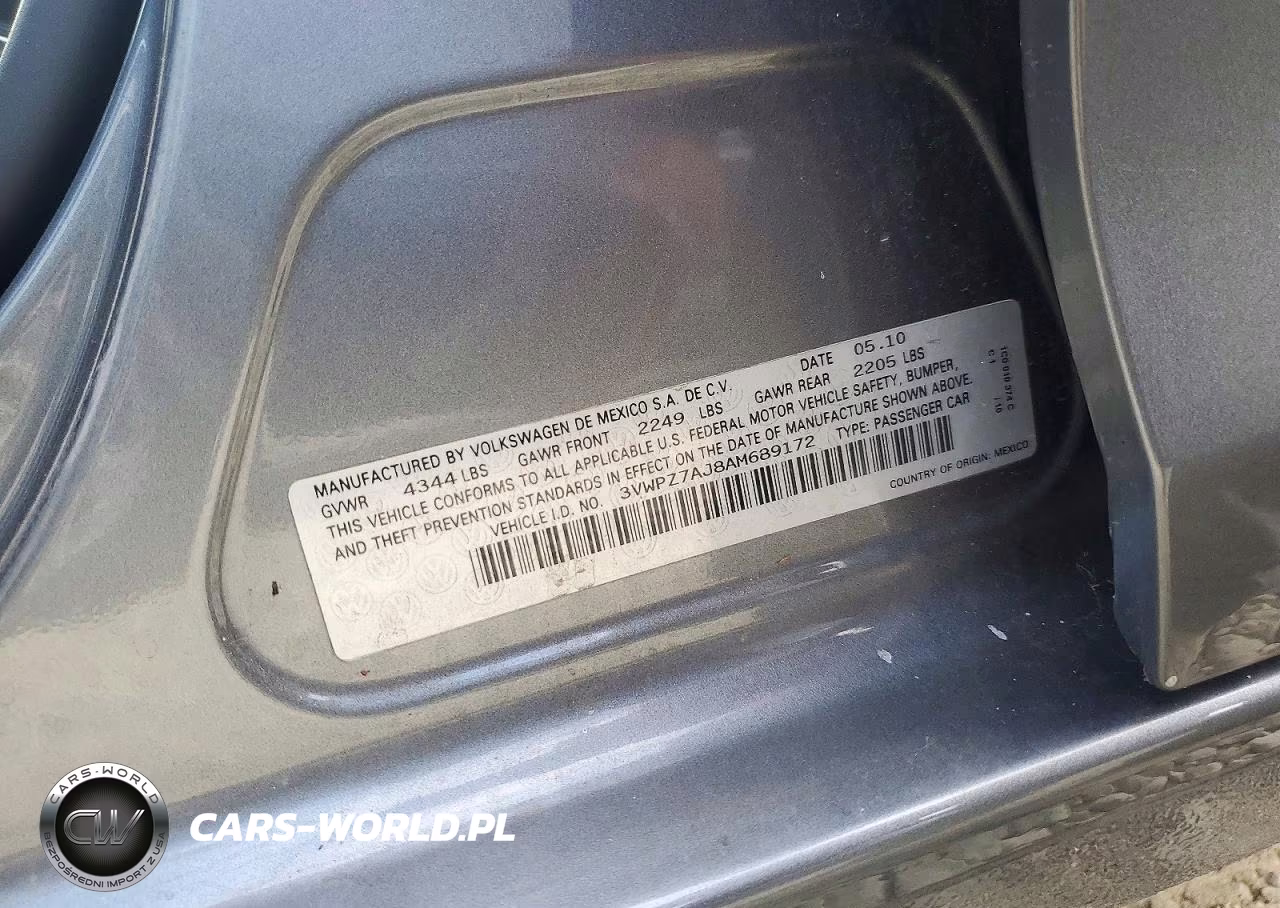 2010 Volkswagen Jetta Se VIN:3VWPZ7AJ8AM689172 - 12