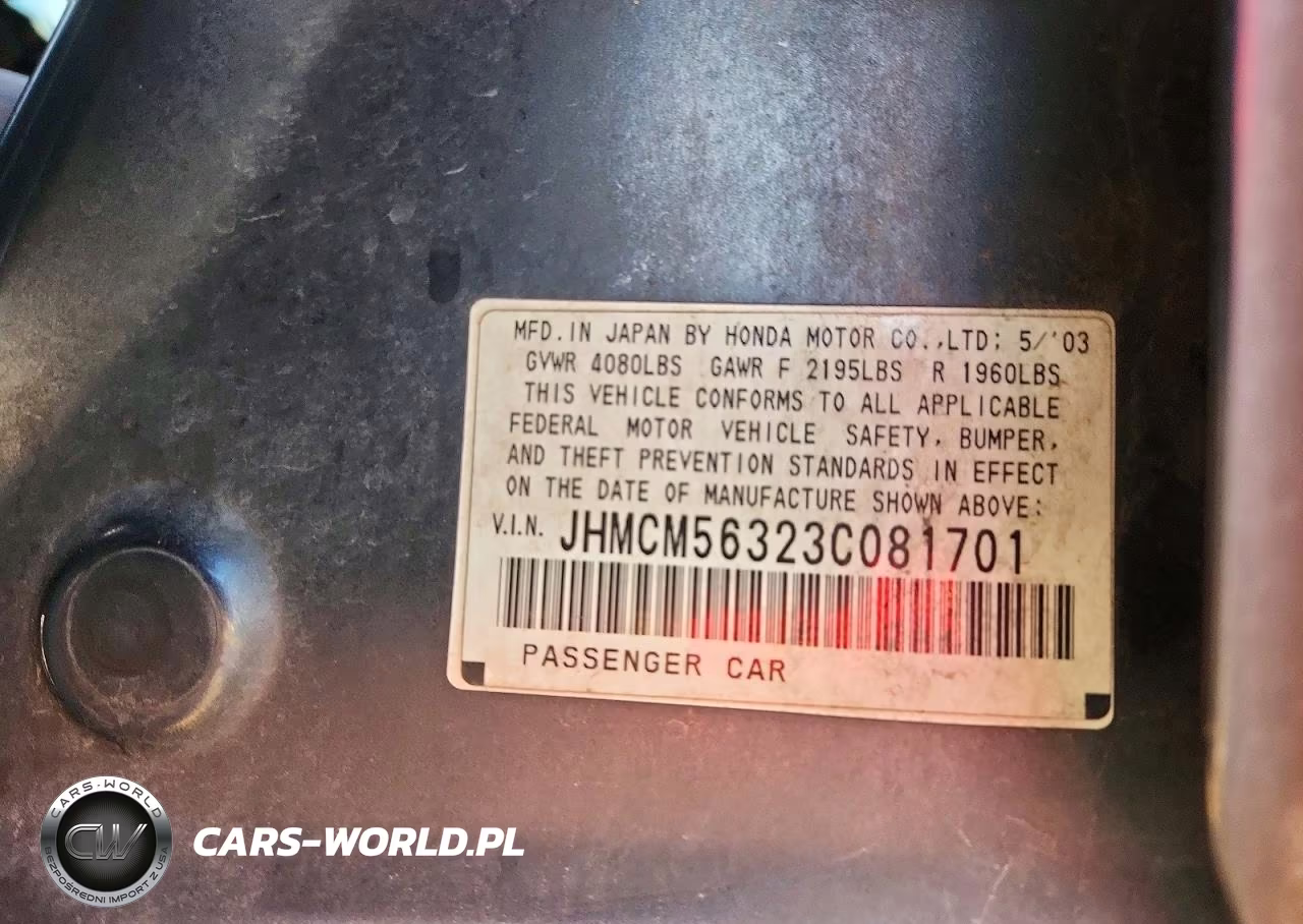 2003 Honda Accord Lx VIN:JHMCM56323C081701 - 12