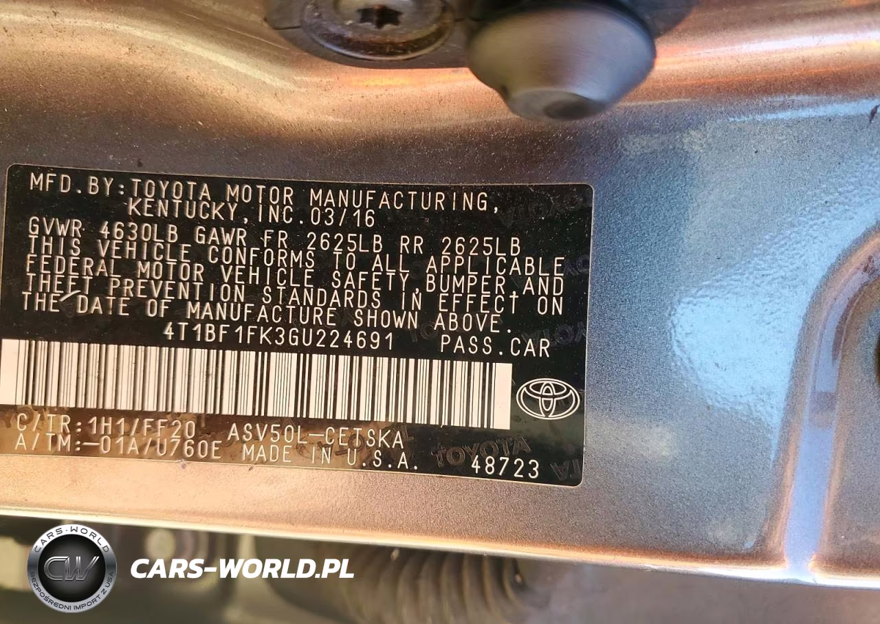 2016 Toyota Camry Se VIN:4T1BF1FK3GU224691 - 13