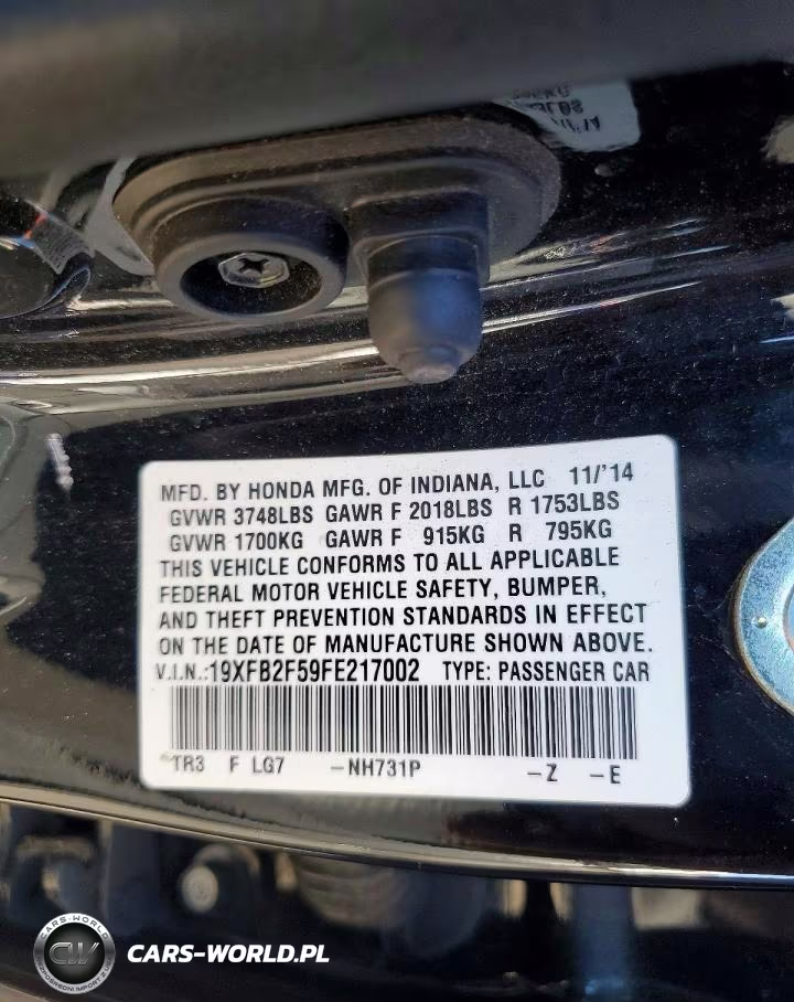 2015 Honda Civic Lx VIN:19XFB2F59FE217002 - 12