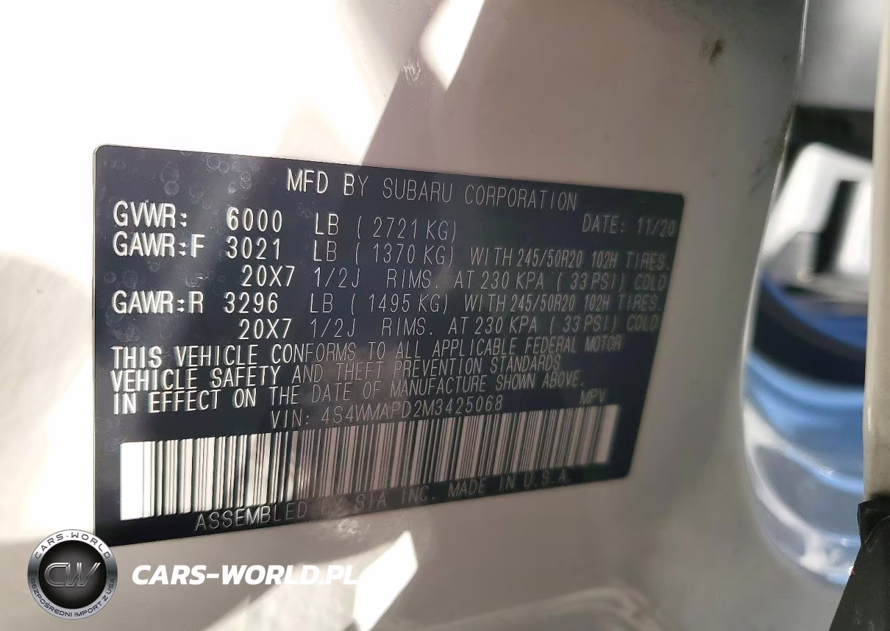 2021 Subaru Ascent Limited VIN:4S4WMAPD2M3425068 - 13