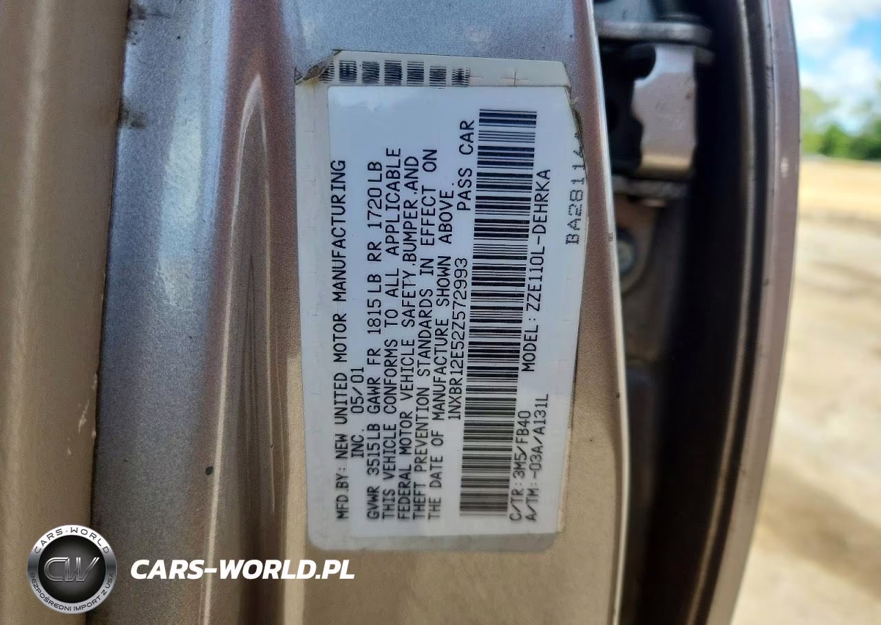 2002 Toyota Corolla Ce VIN:1NXBR12E52Z572993 - 12