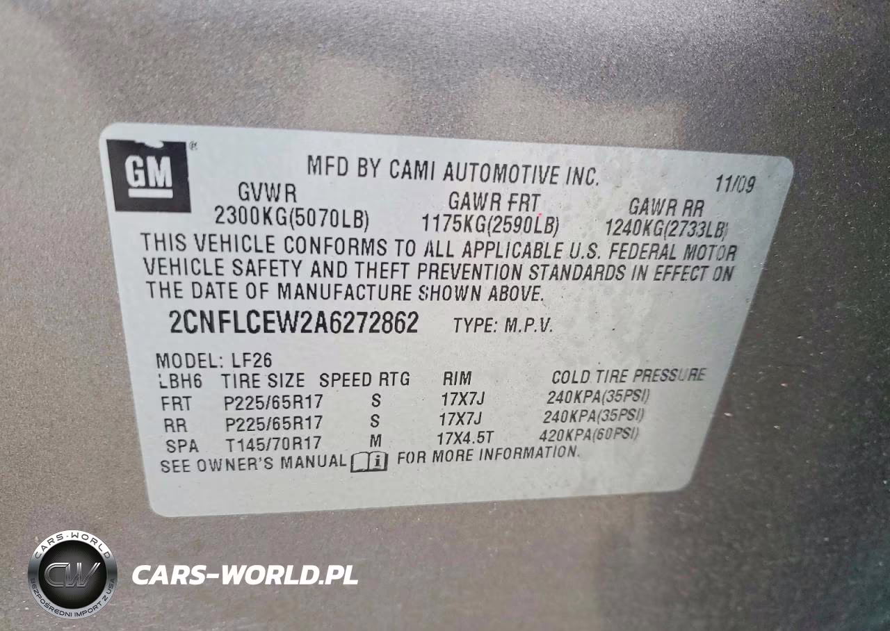2010 Chevrolet Equinox Ls VIN:2CNFLCEW2A6272862 - 13