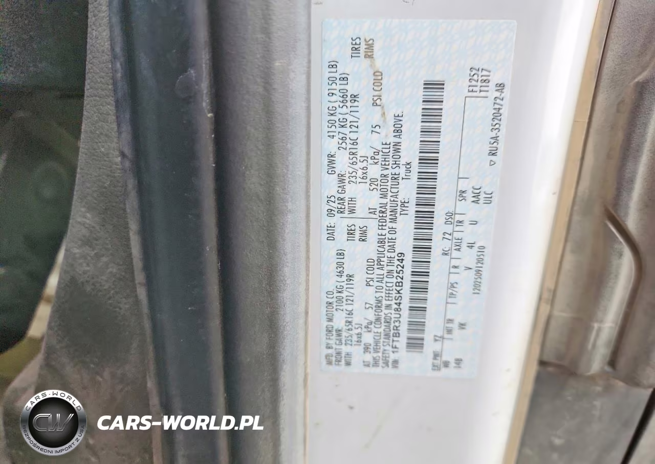 2025 Ford Transit 250 Delivery Van VIN:1FTBR3U84SKB25249 - 13