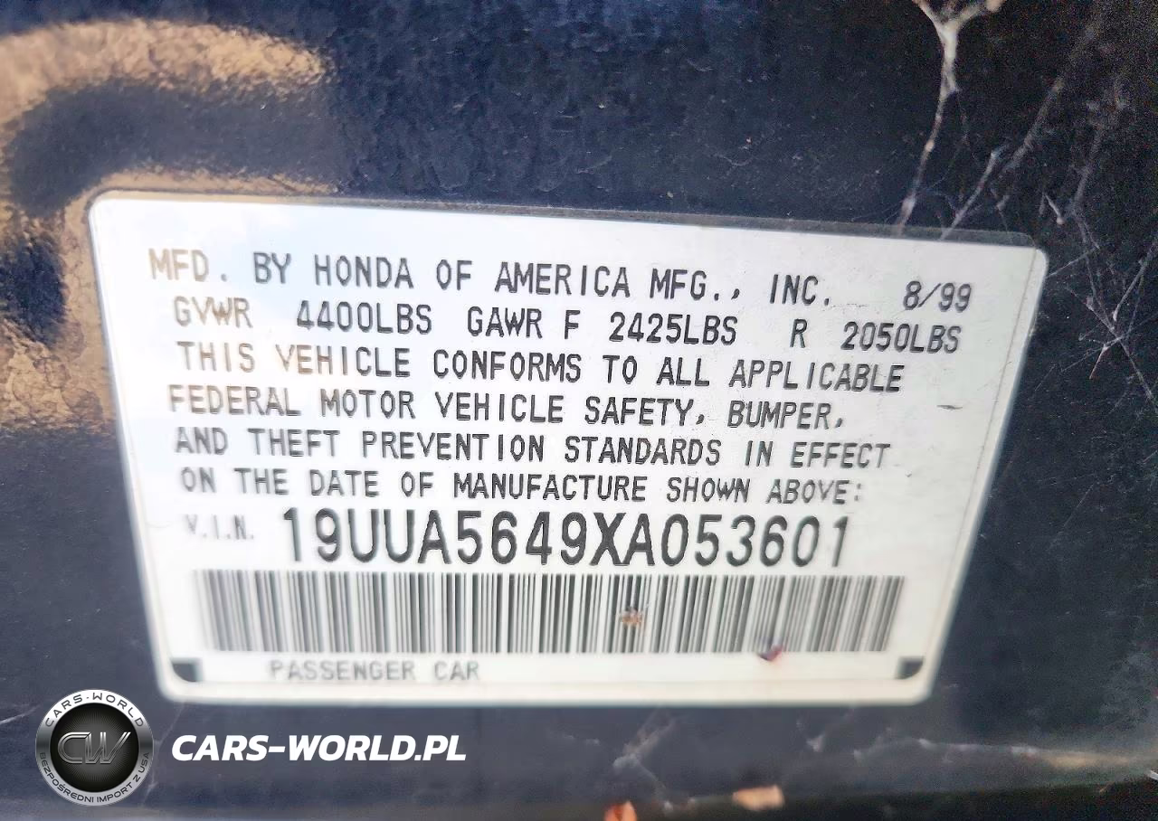 1999 Acura 3.2Tl VIN:19UUA5649XA053601 - 12