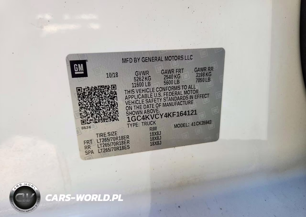 2019 Chevrolet Silverado K3500 VIN:1GC4KVCY4KF164121 - 12