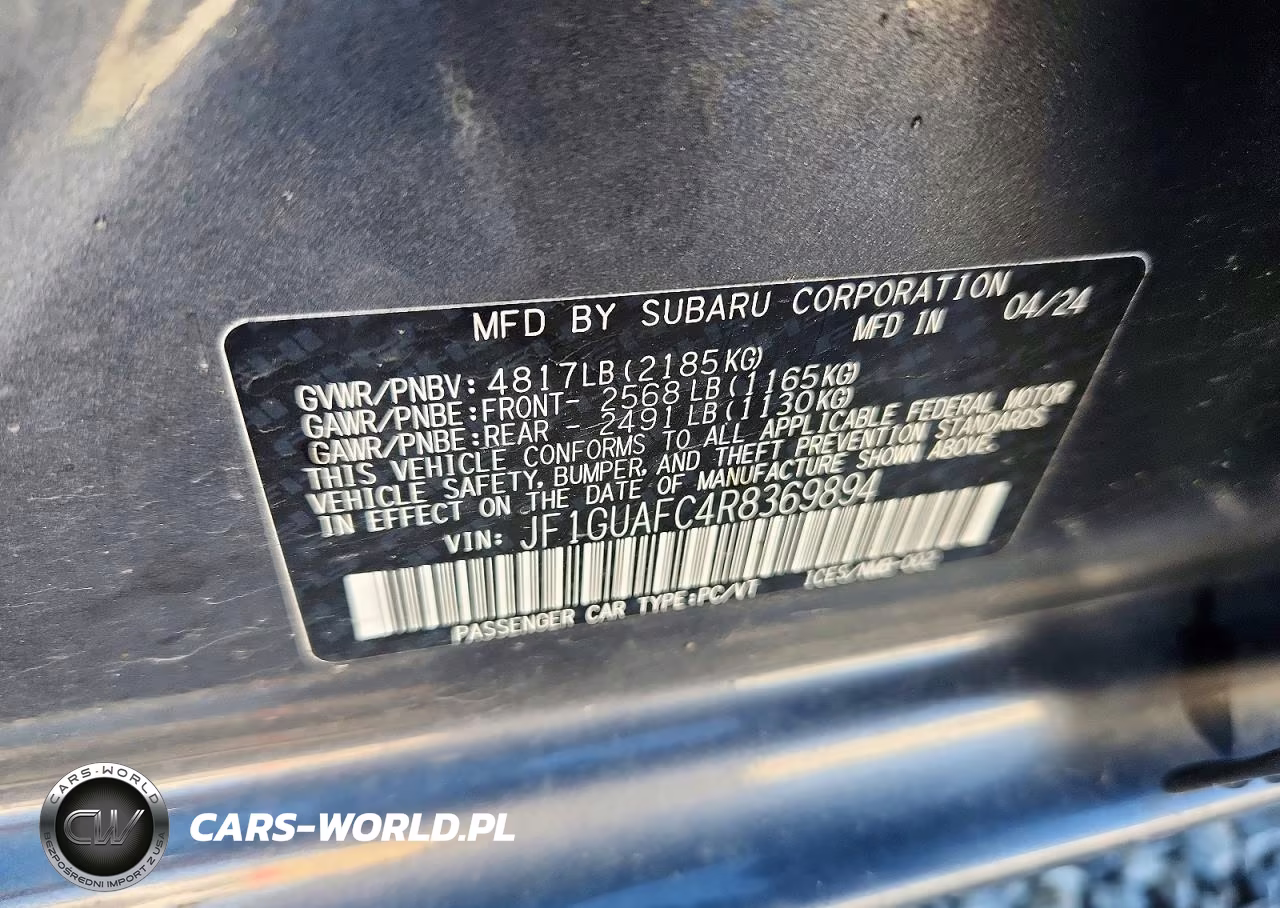 2024 Subaru Impreza Sport VIN:JF1GUAFC4R8369894 - 12