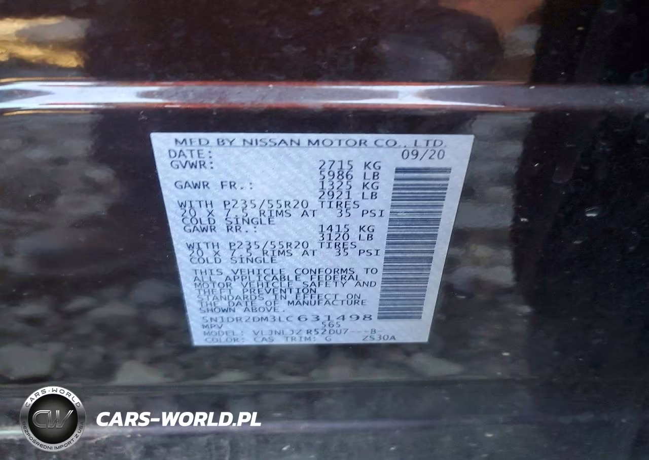 2020 Nissan Pathfinder Platinum VIN:5N1DR2DM3LC631498 - 12