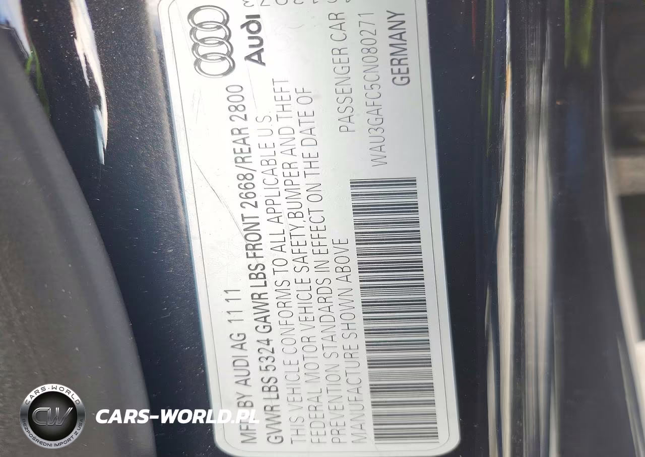 2012 Audi A7 Prestige VIN:WAU3GAFC5CN080271 - 12
