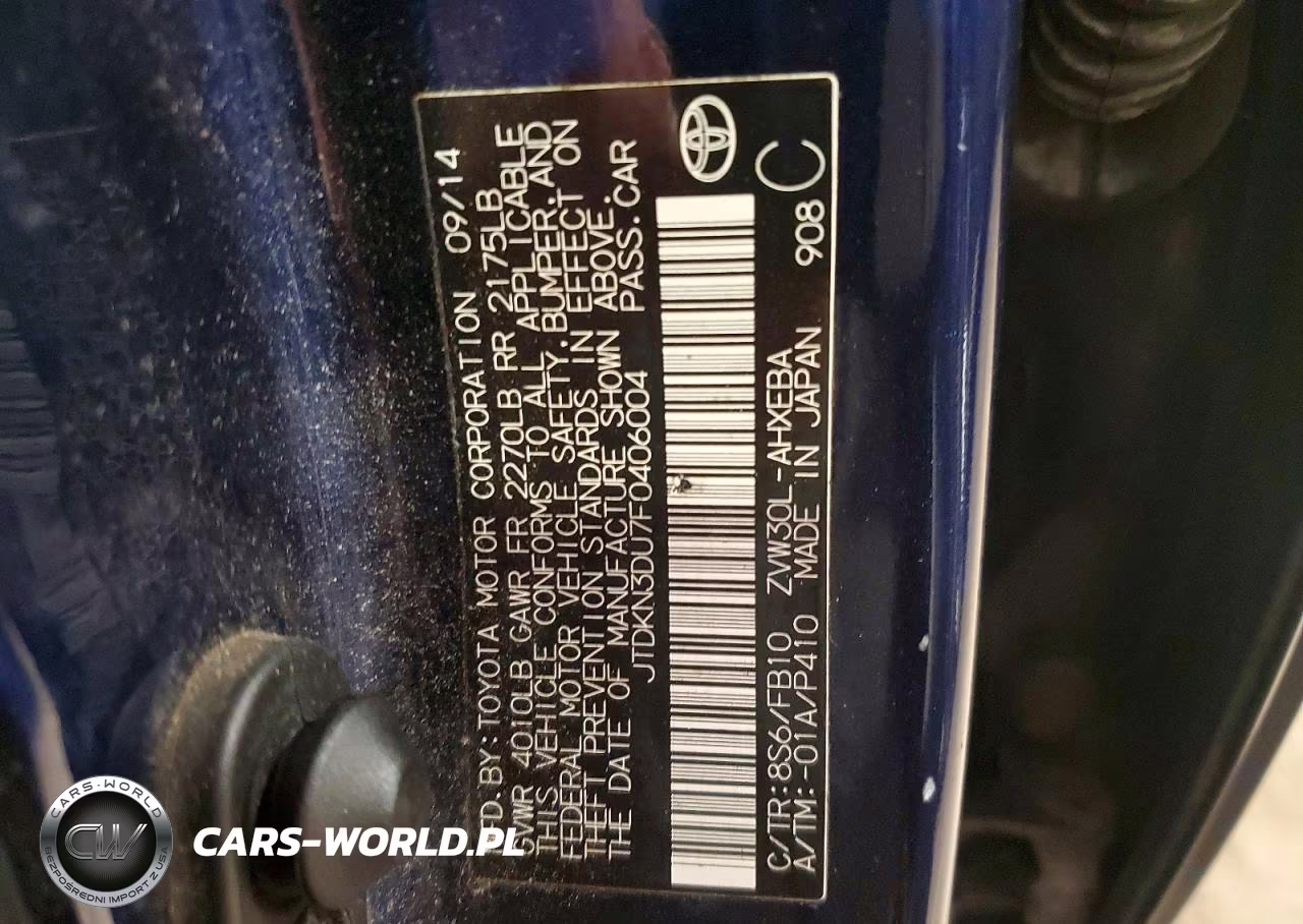 2015 Toyota Prius Two VIN:JTDKN3DU7F0406004 - 12