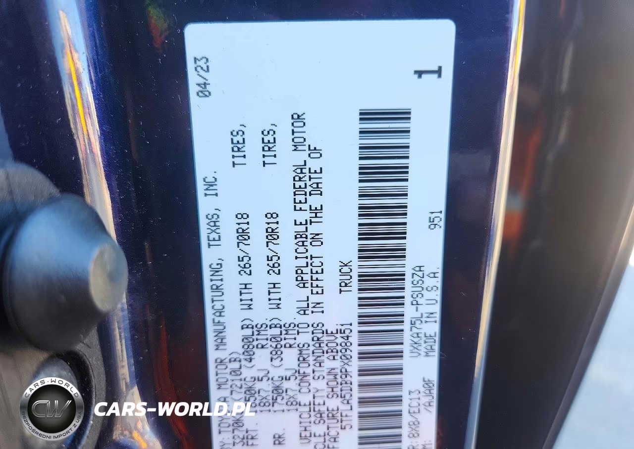 2023 Toyota Tundra Sr5 VIN:5TFLA5DB9PX098451 - 12