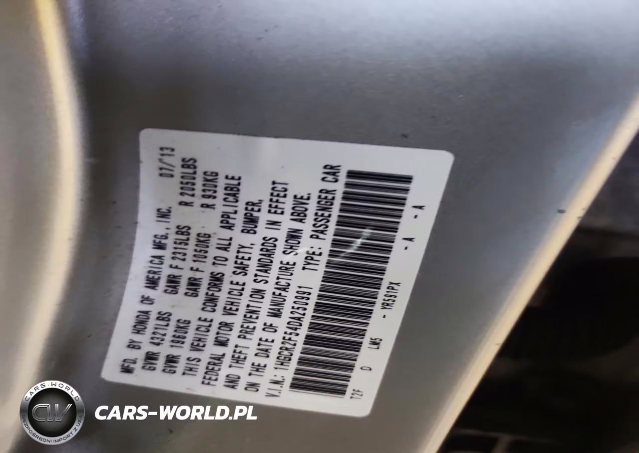 2013 Honda Accord Sport VIN:1HGCR2F54DA250991 - 13