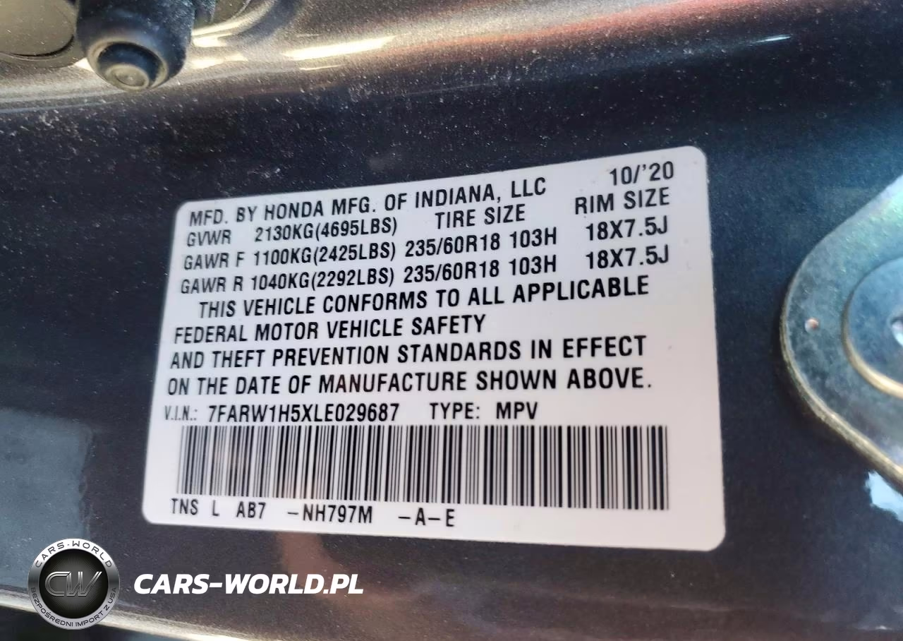 2020 Honda Cr-V Ex VIN:7FARW1H5XLE029687 - 13