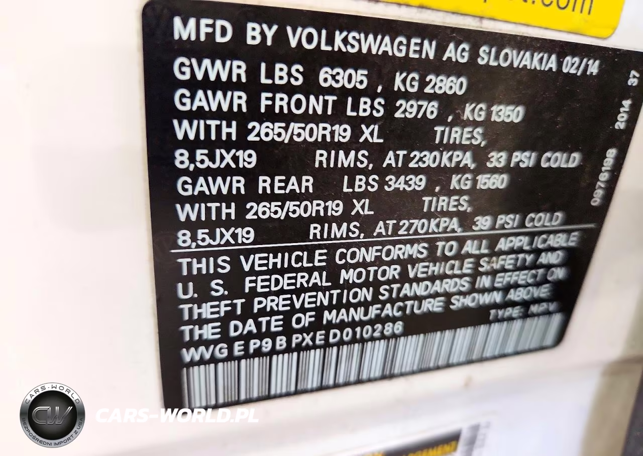 2014 Volkswagen Touareg V6 Tdi VIN:WVGEP9BPXED010286 - 12
