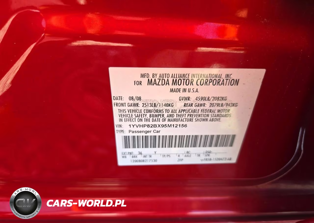 2009 Mazda 6 S VIN:1YVHP82BX95M12156 - 12