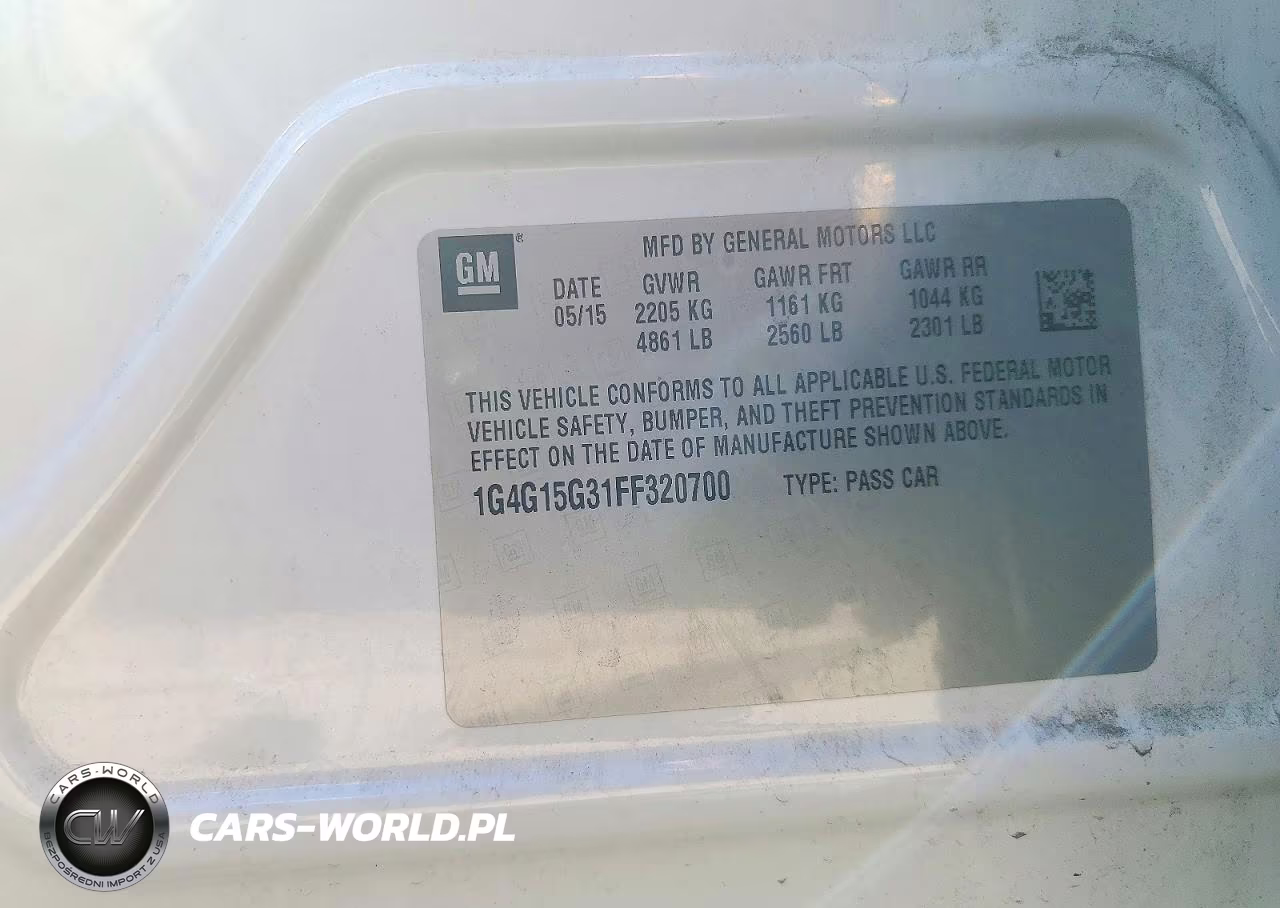 2015 Buick Lacrosse 1Sv VIN:1G4G15G31FF320700 - 12
