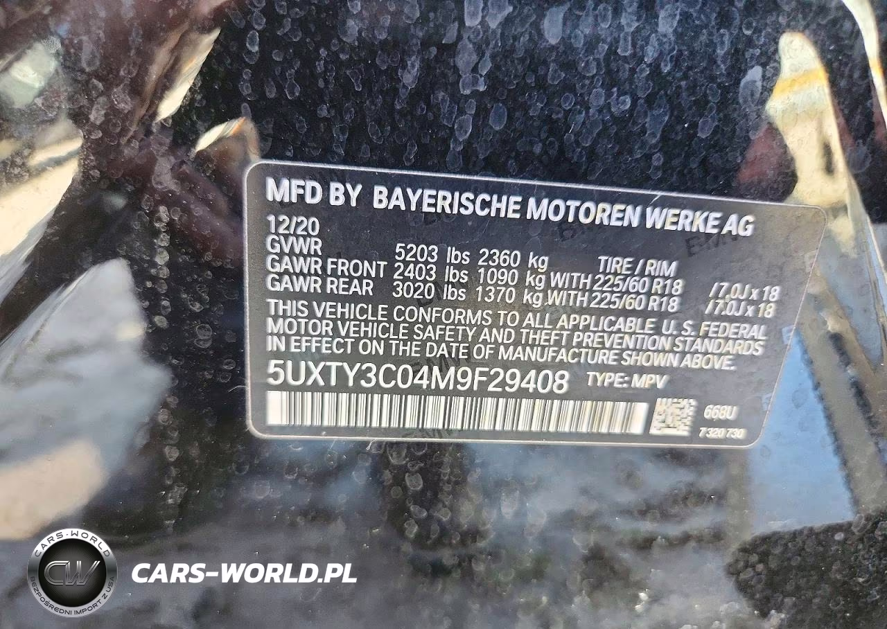 2021 BMW X3 Sdrive30I VIN:5UXTY3C04M9F29408 - 13