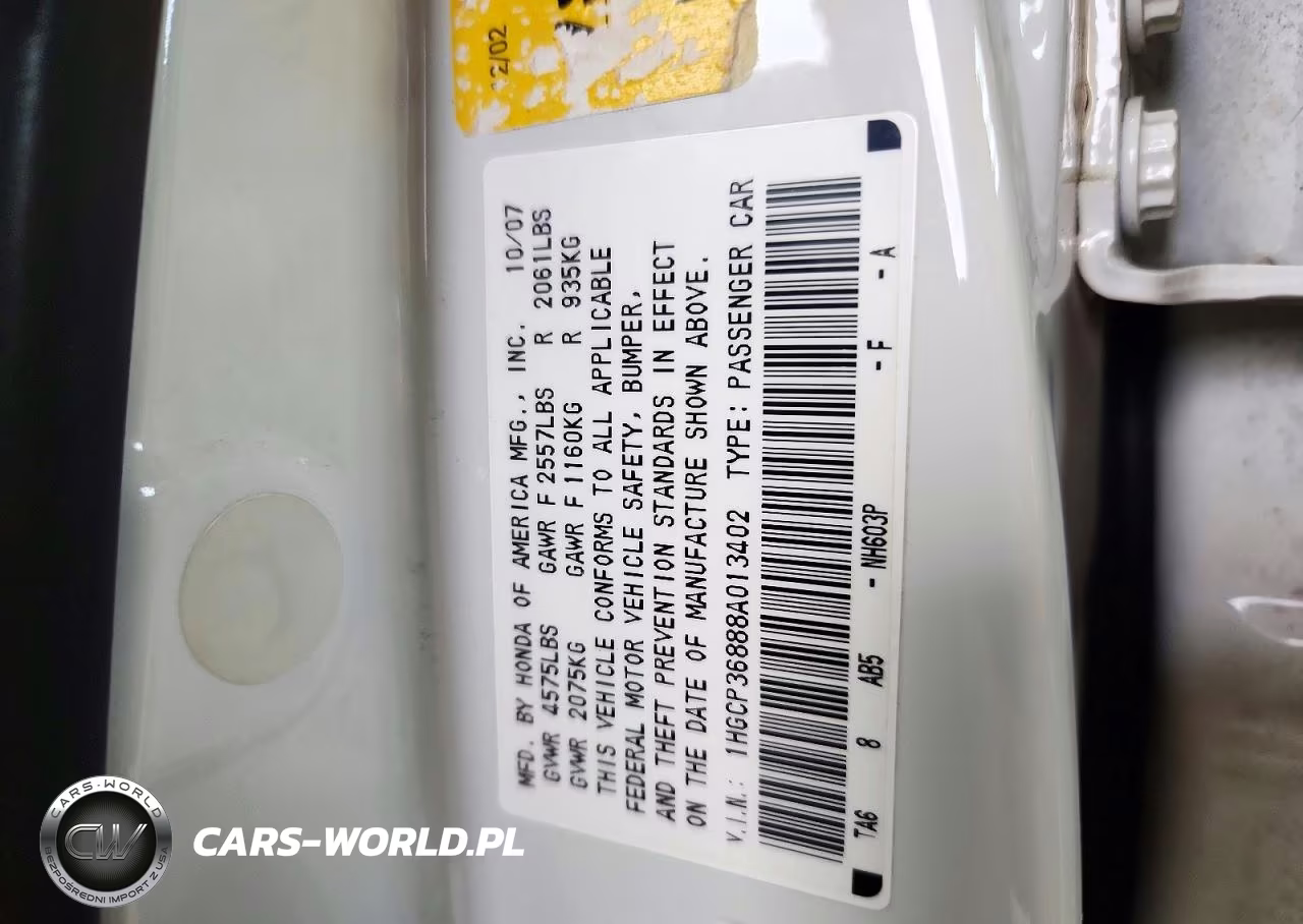 2008 Honda Accord Exl VIN:1HGCP36888A013402 - 13