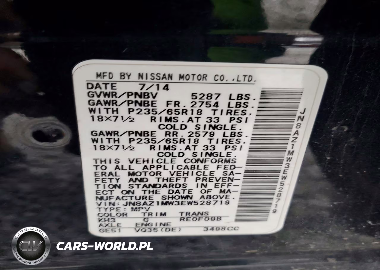 2014 Nissan Murano S VIN:JN8AZ1MW3EW528719 - 13