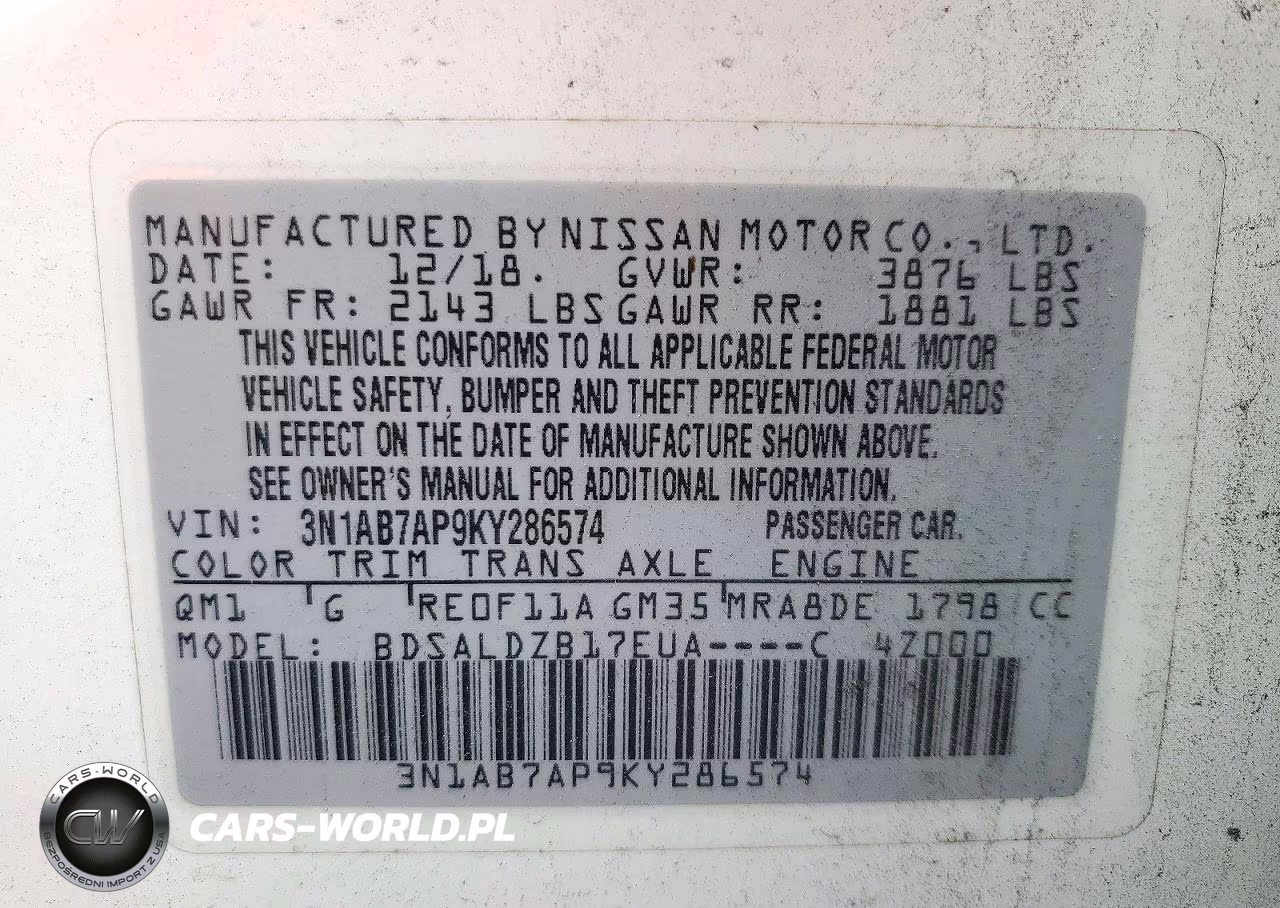 2019 Nissan Sentra Sv VIN:3N1AB7AP9KY286574 - 12