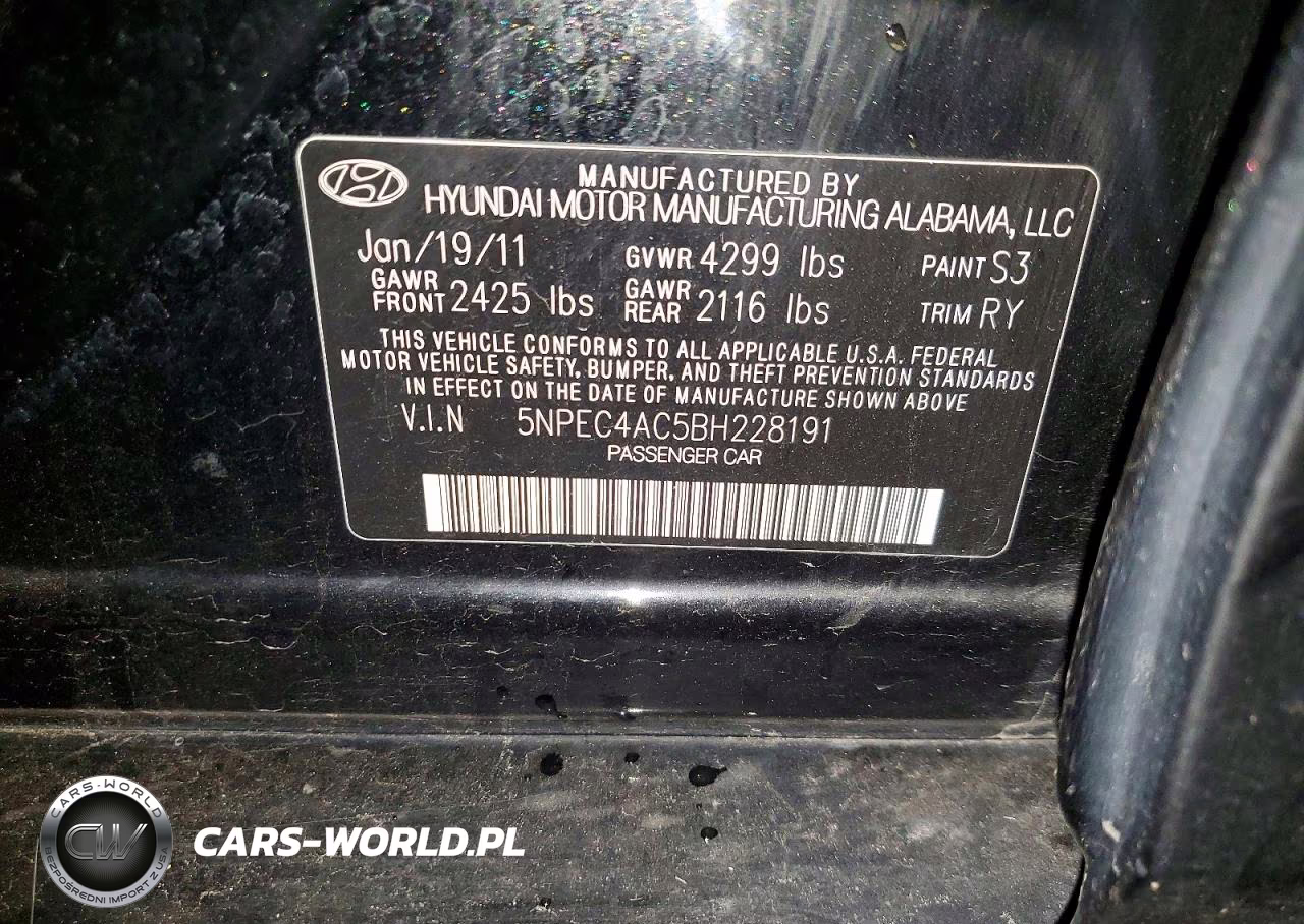 2011 Hyundai Sonata Limited VIN:5NPEC4AC5BH228191 - 12