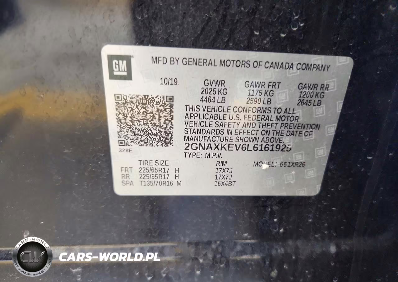 2020 Chevrolet Equinox Lt VIN:2GNAXKEV6L6161925 - 12