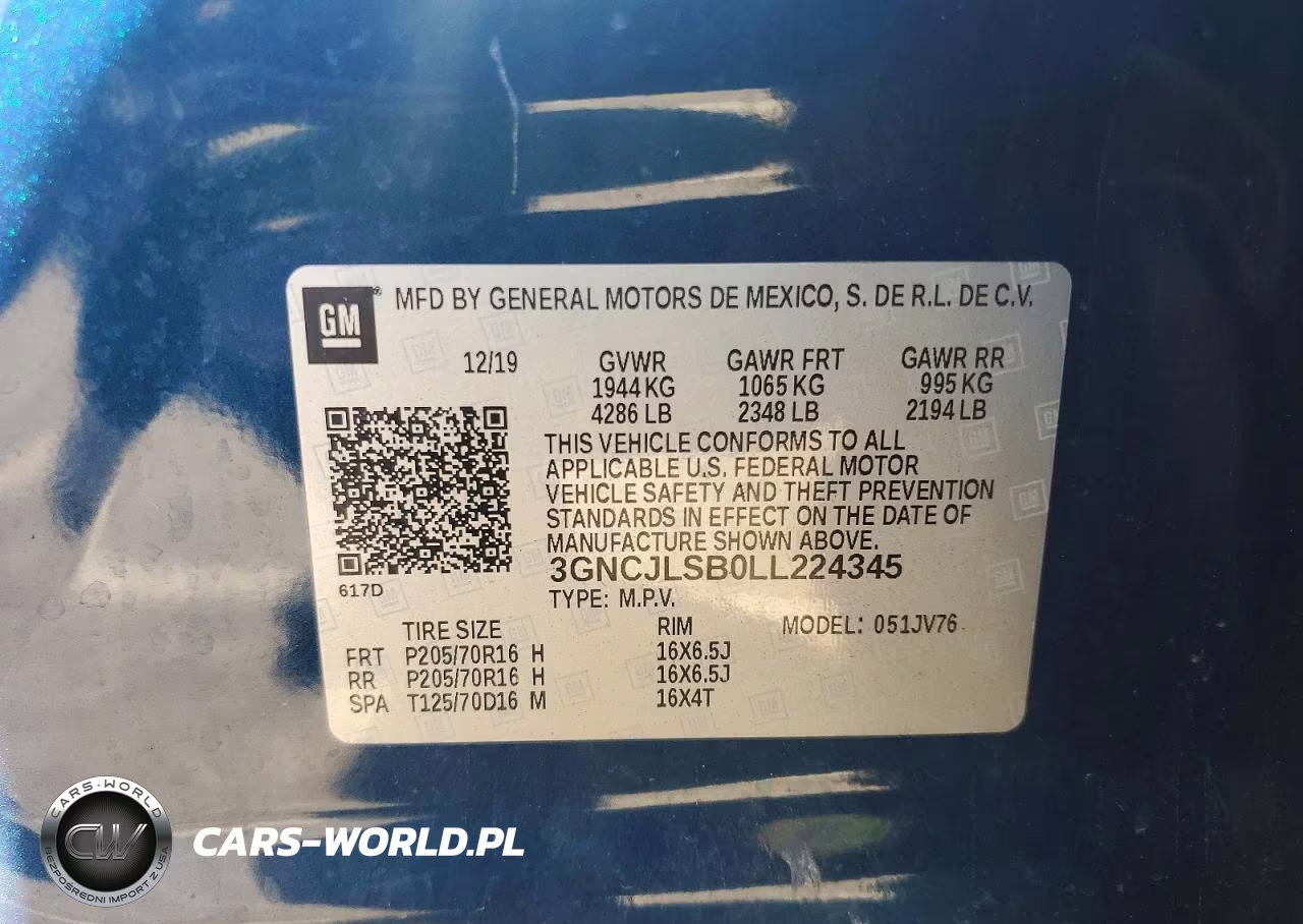 2020 Chevrolet Trax 1Lt VIN:3GNCJLSB0LL224345 - 13